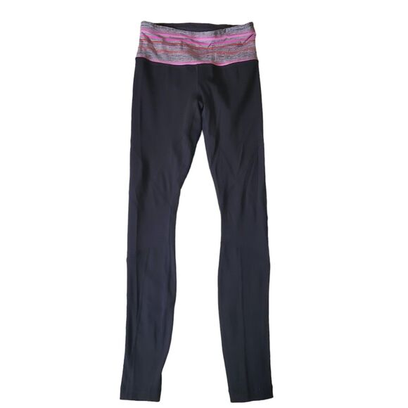 Lululemon Full Length High Rise Leggings Ruffle Bottom Black Sz 4 - Picture 1 of 8